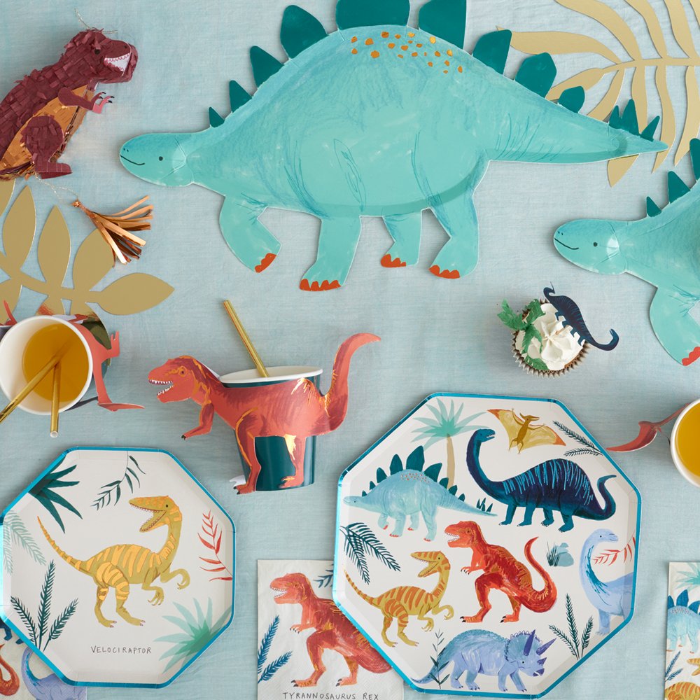 STEGOSAURUS DINOSAUR PLATE Meri Meri Plates Bonjour Fete - Party Supplies