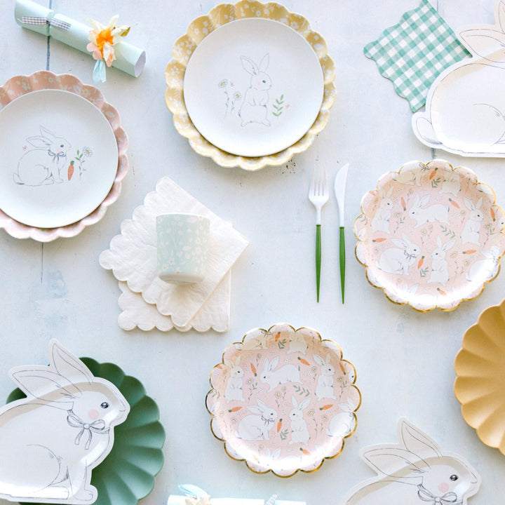 EASTER BUNNY REUSABLE BAMBOO PLATES My Mind's Eye Easter tableware Bonjour Fete - Party Supplies