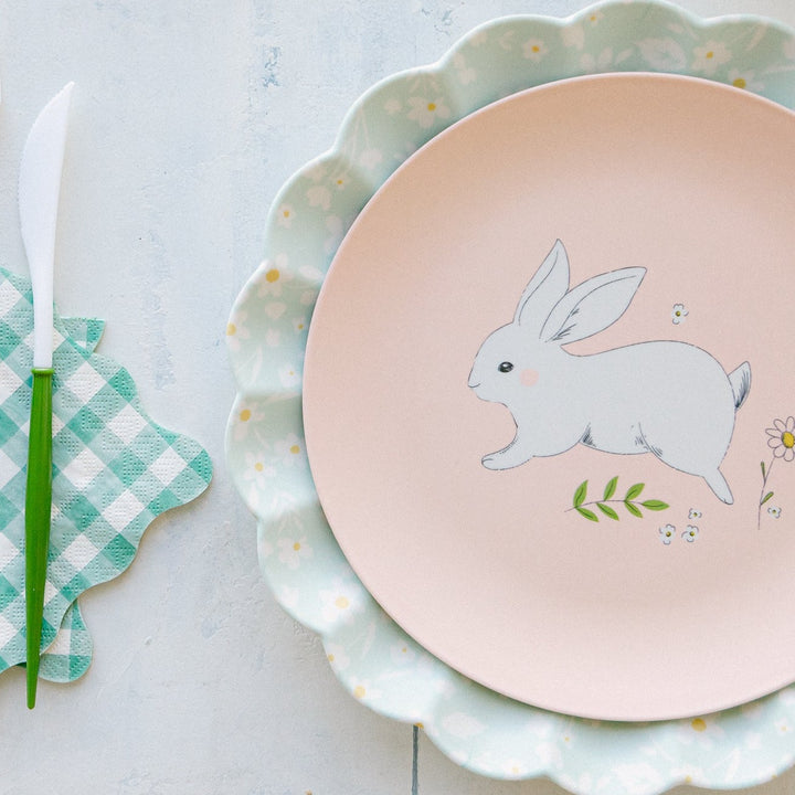 EASTER BUNNY REUSABLE BAMBOO PLATES My Mind's Eye Easter tableware Bonjour Fete - Party Supplies