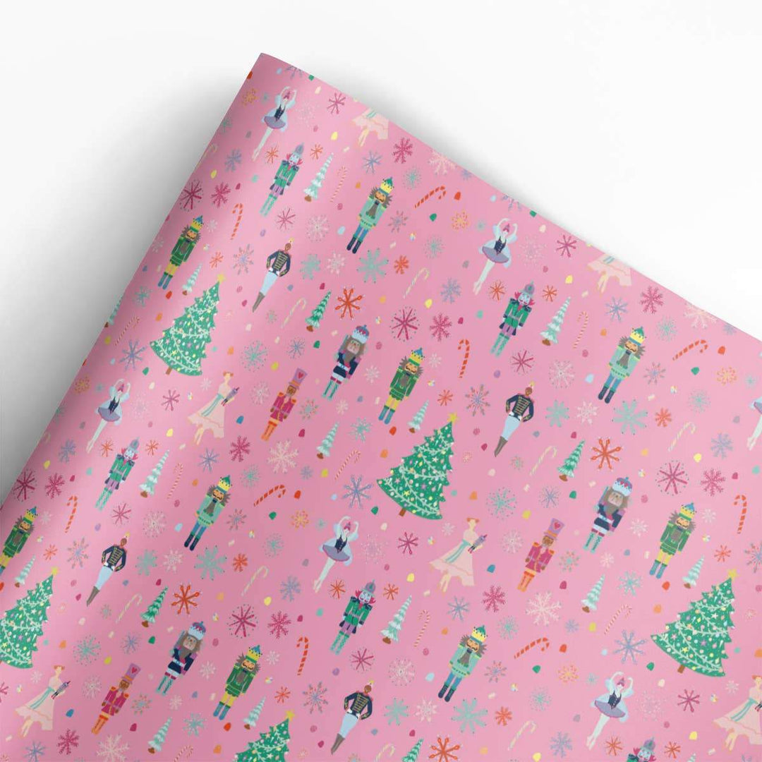 Nutcracker Gift Wrap Roll (3 sheets/roll) REVEL & Co. Bonjour Fete - Party Supplies