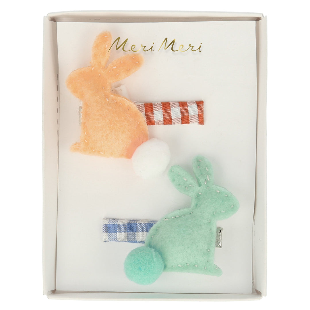 FELT BUNNY HAIR CLIPS Meri Meri Kid's Accessories & Costumes Bonjour Fete - Party Supplies