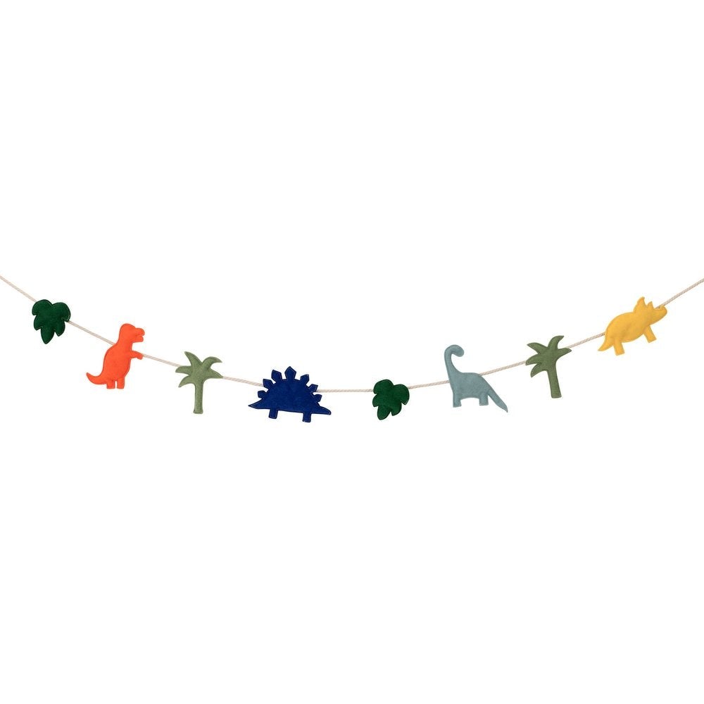FELT DINOSAUR GARLAND Meri Meri Garlands & Banners Bonjour Fete - Party Supplies