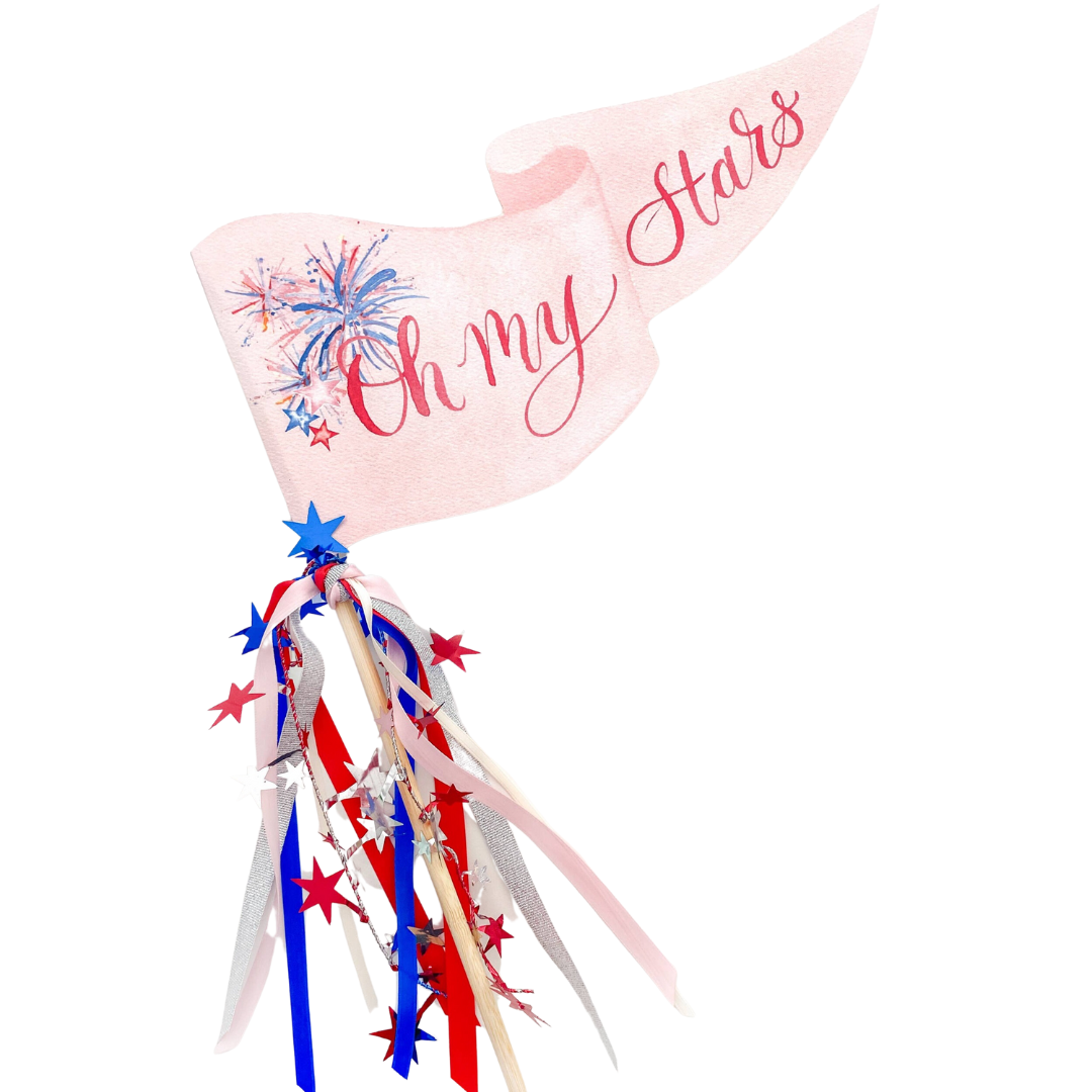 OH MY STARS 4TH OF JULY PARTY PENNANT Cami Monet 4th of July Bonjour Fete - Party Supplies