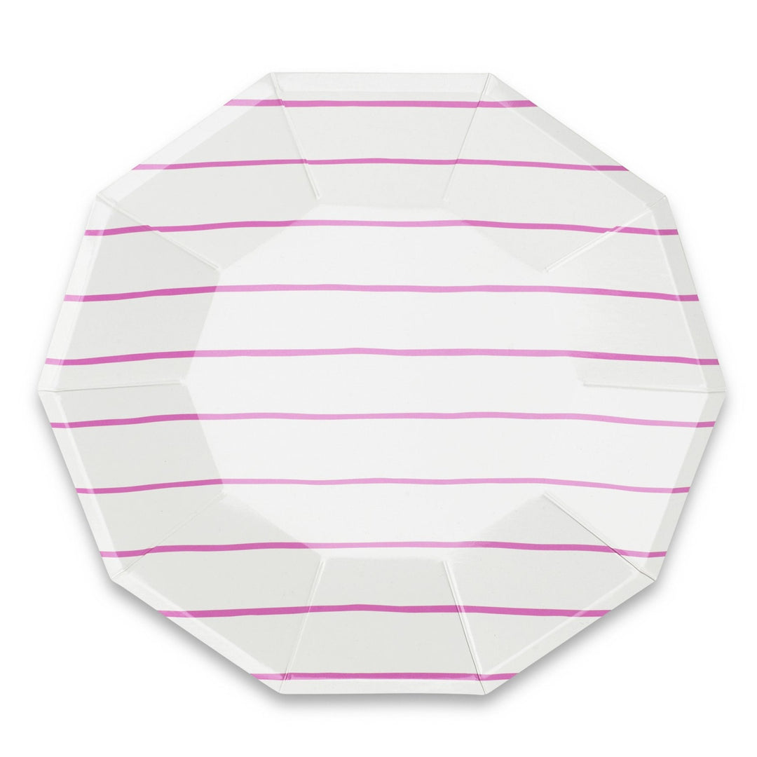 CERISE FRENCHIE STRIPED PLATES Jollity & Co. + Daydream Society Plates Large Bonjour Fete - Party Supplies