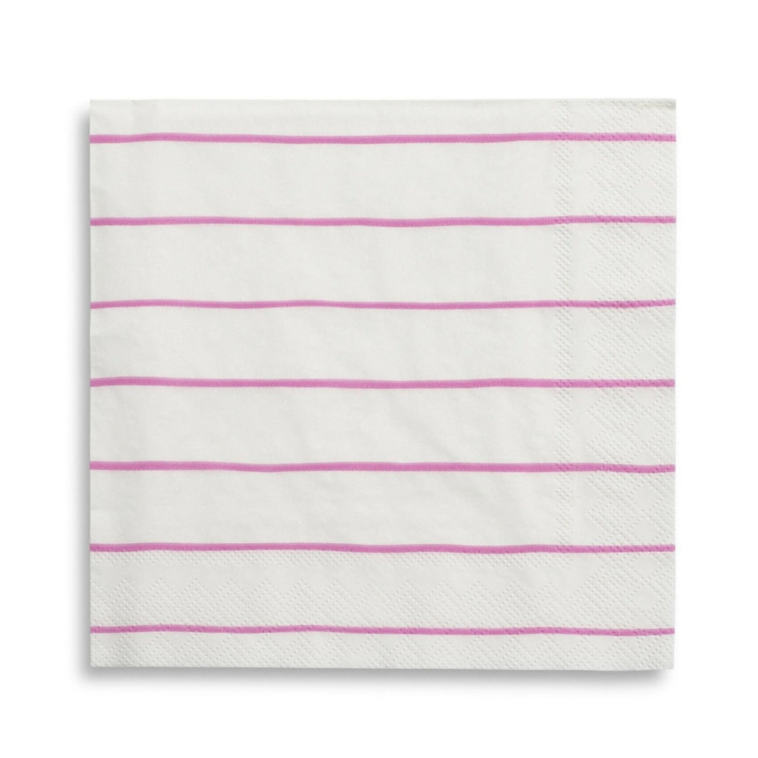 CERISE FRENCHIE STRIPED NAPKINS Jollity & Co. + Daydream Society Napkins Bonjour Fete - Party Supplies