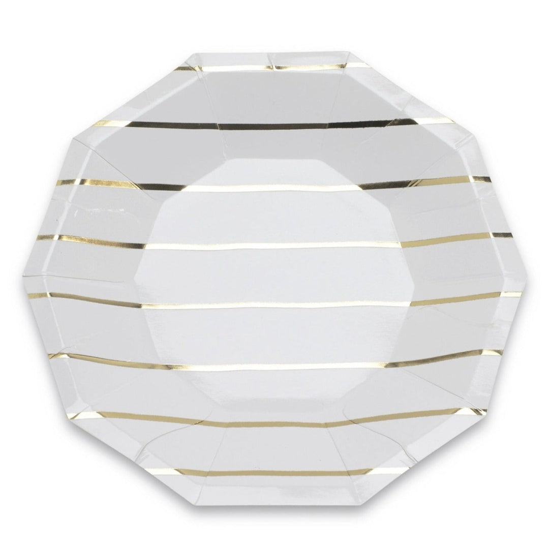 FRENCHIE STRIPED PLATES Jollity & Co. + Daydream Society Plates Small / Gold Bonjour Fete - Party Supplies