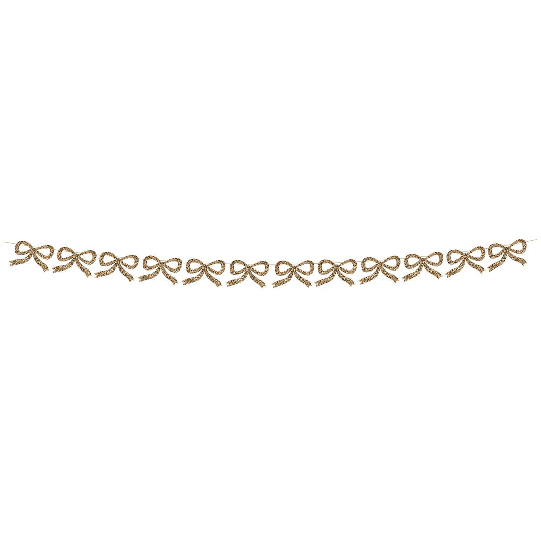 GOLD GLITTER BOW GARLAND Meri Meri Bonjour Fete - Party Supplies