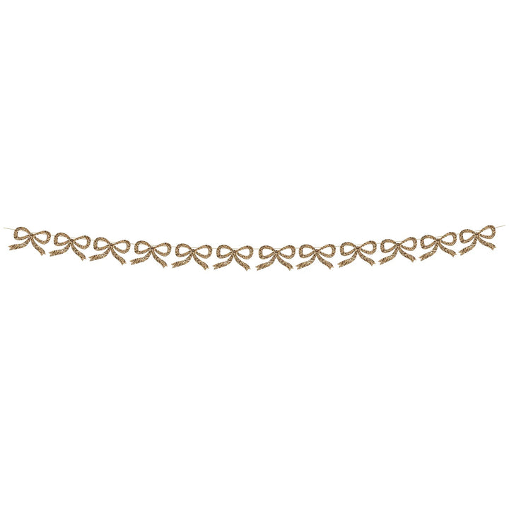 GOLD GLITTER BOW GARLAND Meri Meri Bonjour Fete - Party Supplies