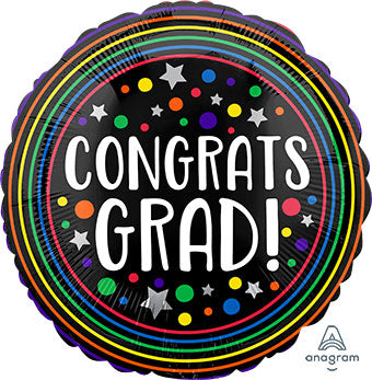 CONGRATS GRAD RAINBOW BALLOON Bonjour Fête Bonjour Fete - Party Supplies