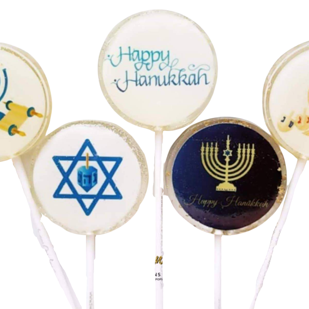 Hanukkah Lollipops, Marshmallow Flavor,  10/Case Sweet Caroline Confections Hanukkah Bonjour Fete - Party Supplies