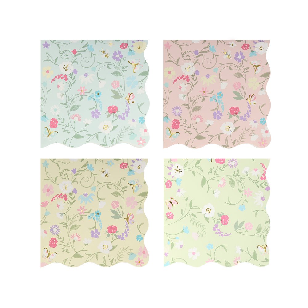 LADUREE PARIS FLORAL SMALL NAPKINS Meri Meri Napkins Bonjour Fete - Party Supplies
