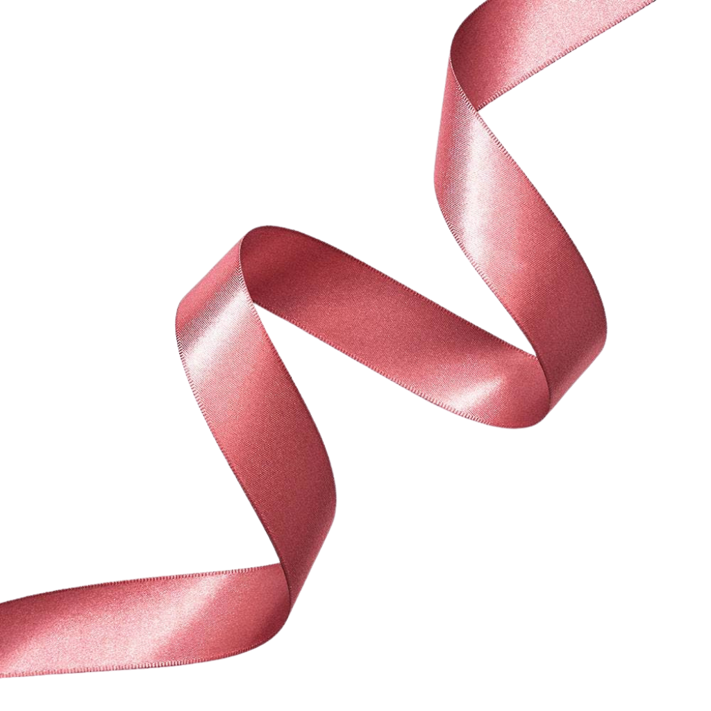 Pink Ribbon/Antique Mauve Satin Ribbon/Rose Gold