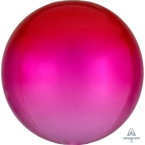 16″ OMBRE ORBZ - RED & PINK BALLOON LA Balloons Balloon Bonjour Fete - Party Supplies