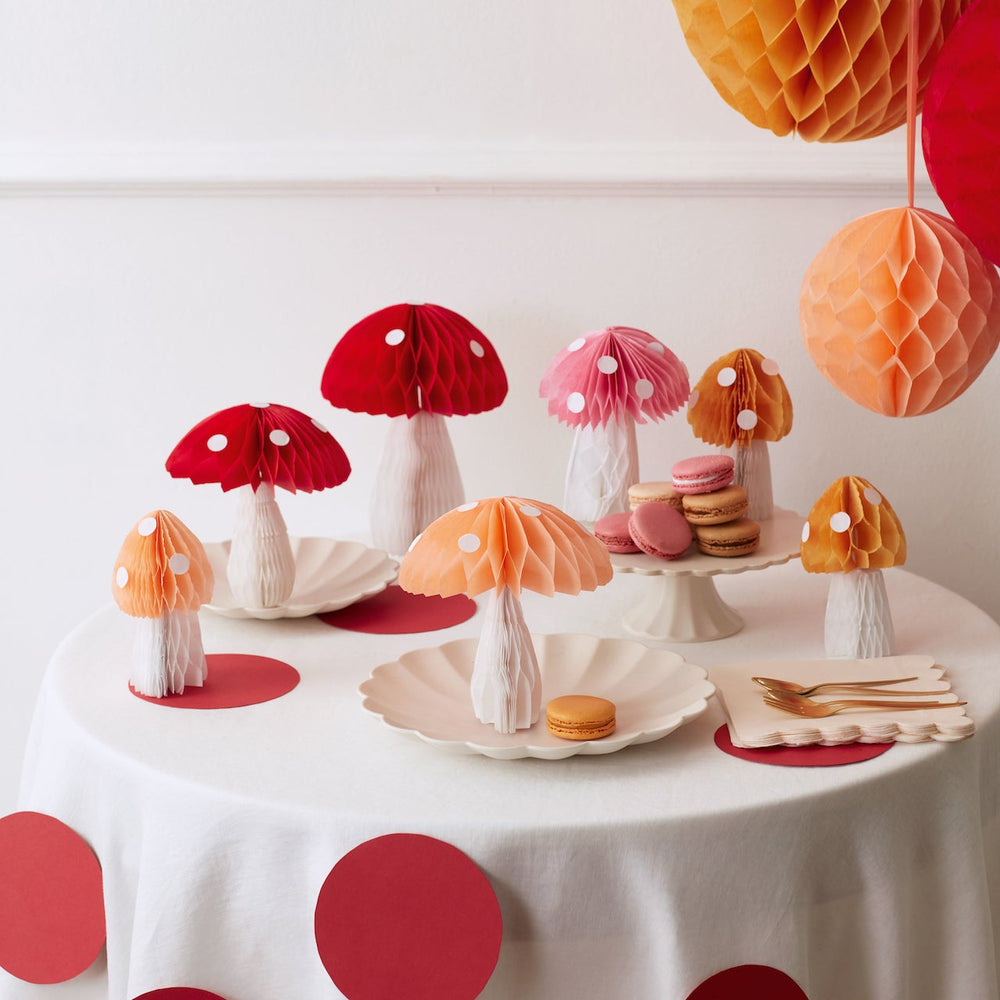 HONEYCOMB TOADSTOOL DECORATIONS Meri Meri Decorations Bonjour Fete - Party Supplies