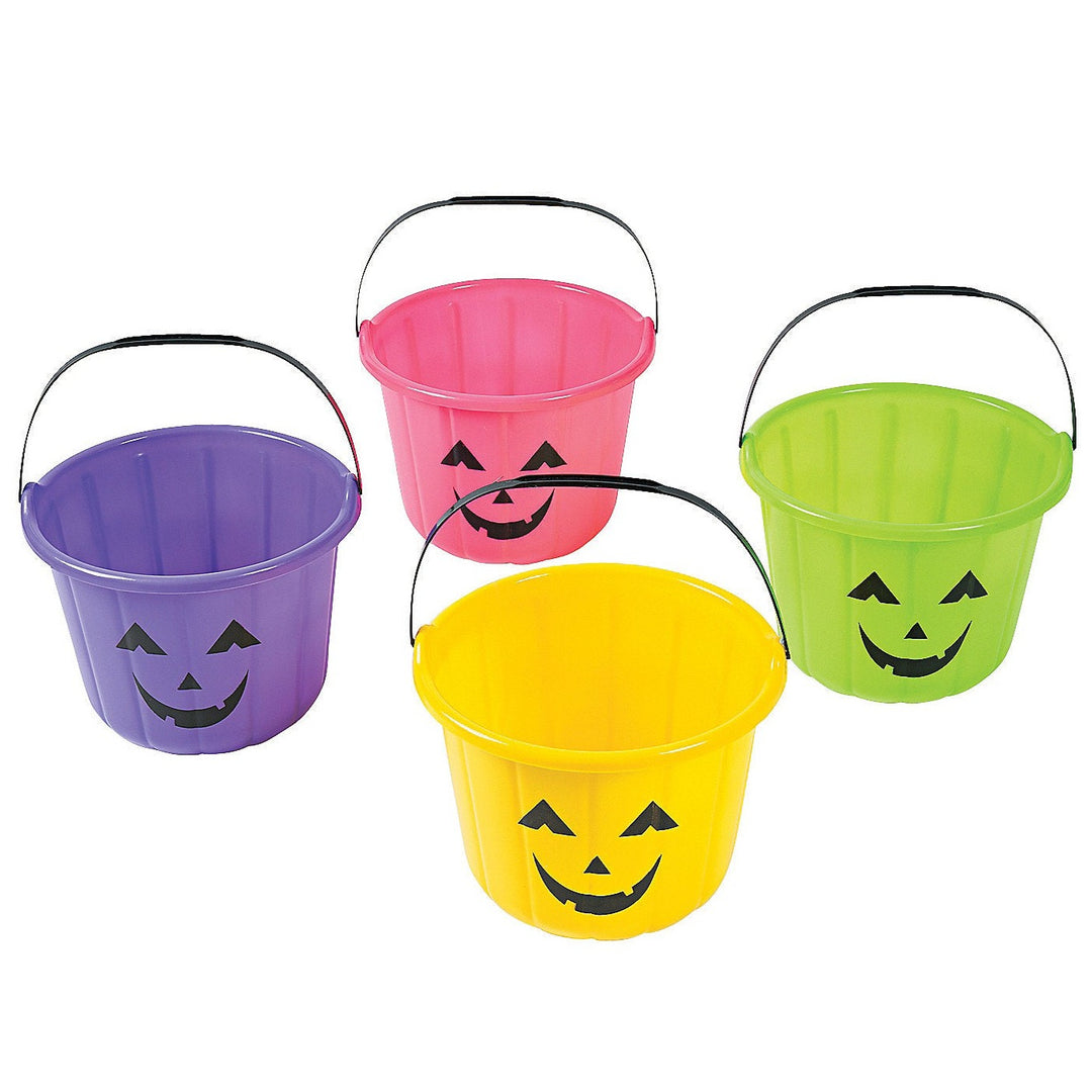 NEON PUMPKIN TRICK OR TREAT BUCKET My Mind’s Eye Halloween Party Favors Bonjour Fete - Party Supplies