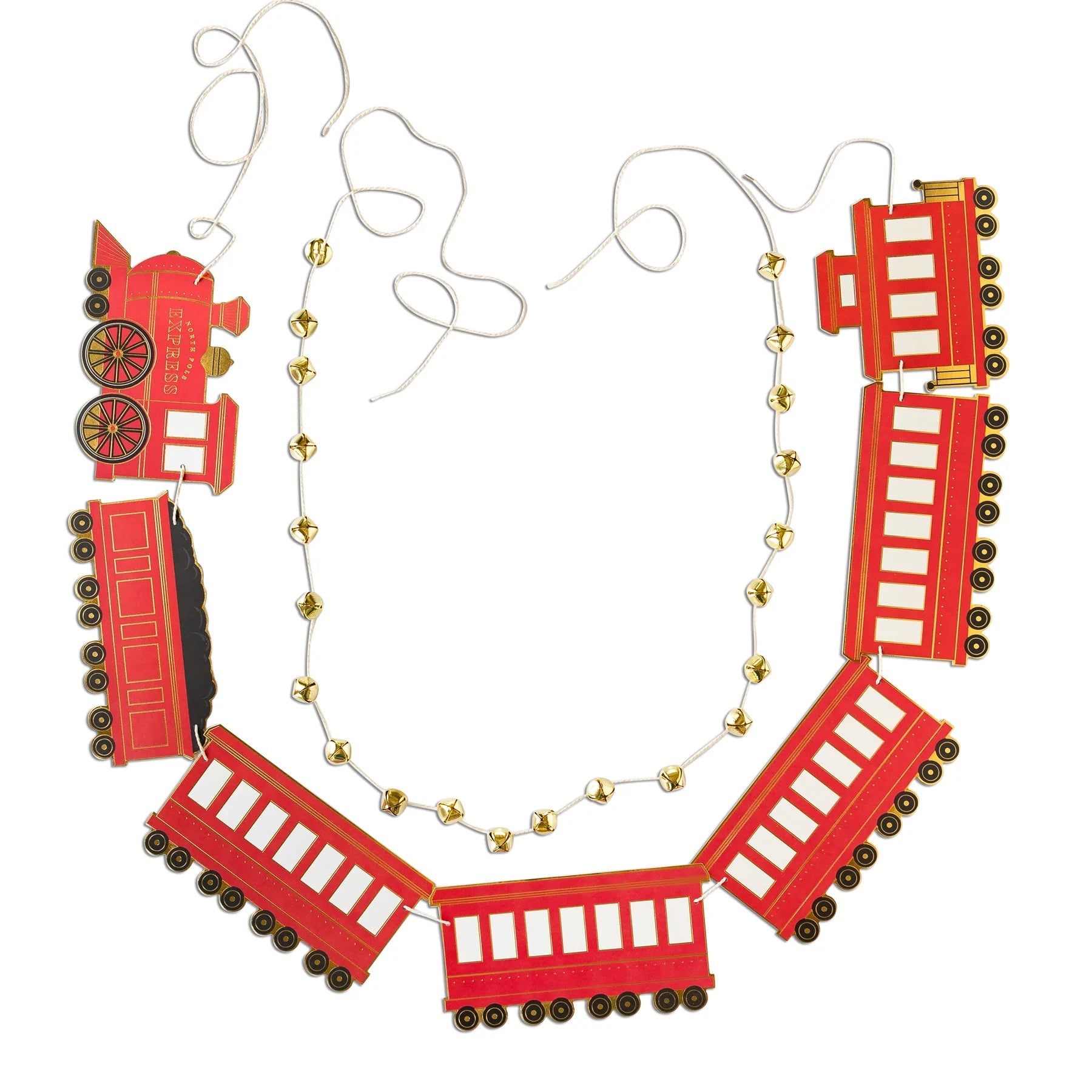 NORTH POLE EXPRESS TRAIN BELL BANNER SET Bonjour Fete