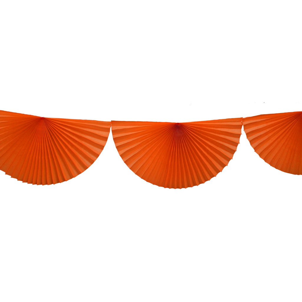 ORANGE BUNTING FAN GARLAND Devra Party Garlands & Banners Bonjour Fete - Party Supplies