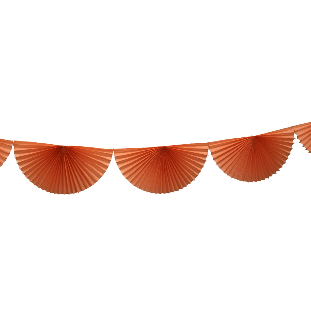 ORANGE BUNTING FAN GARLAND Devra Party Garlands & Banners Bonjour Fete - Party Supplies