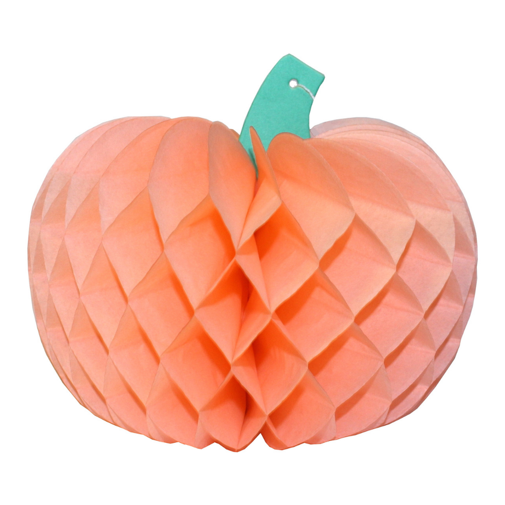 TEAL HONEYCOMB PUMPKIN Devra Party Halloween Party Decorations PEACH Bonjour Fete - Pastel Halloween Party Supplies