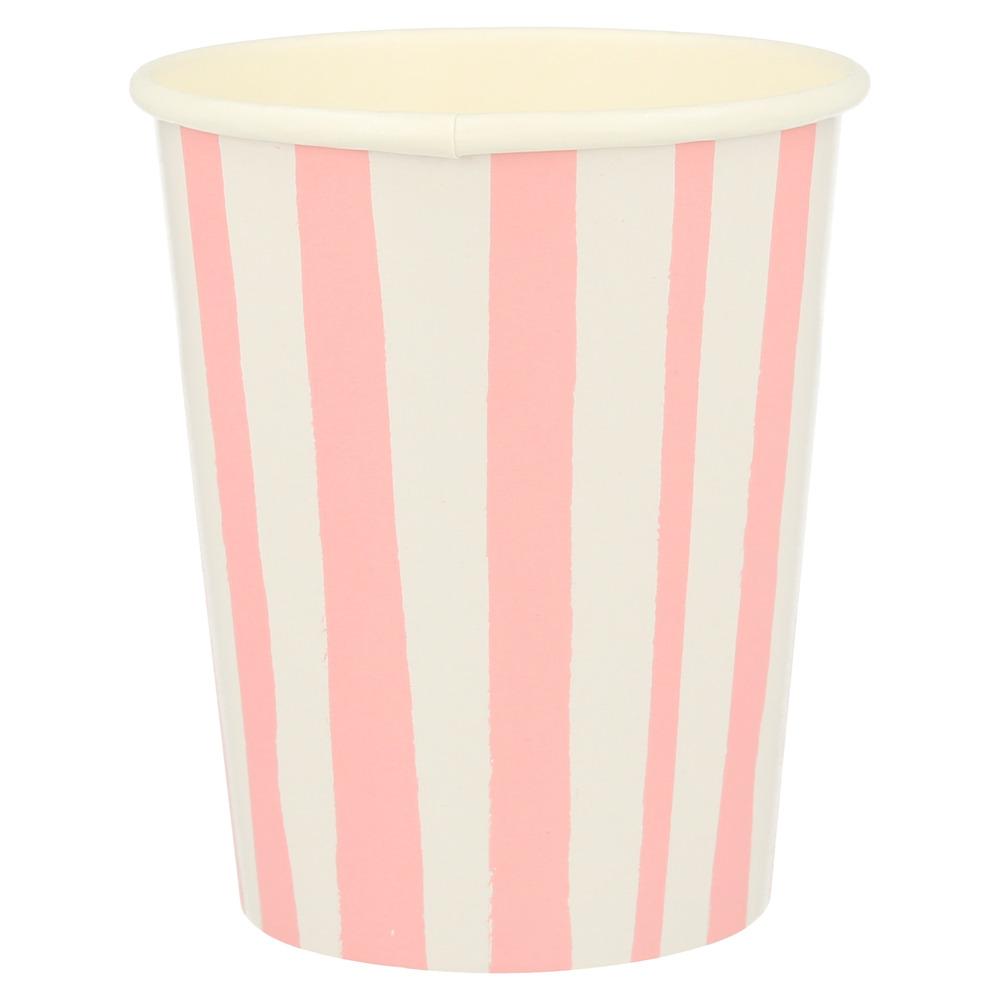 PINK STRIPE CUPS Meri Meri Cups Bonjour Fete - Party Supplies