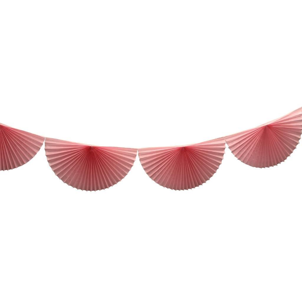 PINK BUNTING FAN GARLAND Devra Party Garlands & Banners Bonjour Fete - Party Supplies