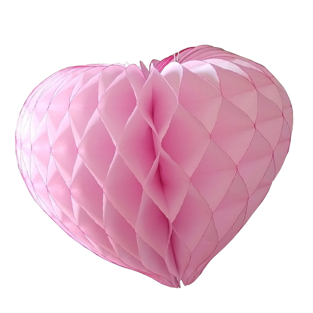 PINK HONEYCOMB HEART TISSUE PAPER DECOR Devra Party Hanging Decor Bonjour Fete - Party Supplies