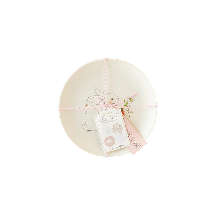 EASTER BUNNY REUSABLE BAMBOO PLATES My Mind's Eye Easter tableware Bonjour Fete - Party Supplies