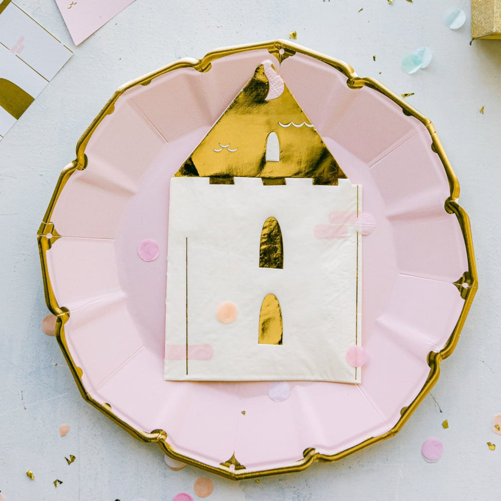 PRINCESS CASTLE SHAPED GUEST NAPKINS My Mind’s Eye Bonjour Fete - Party Supplies