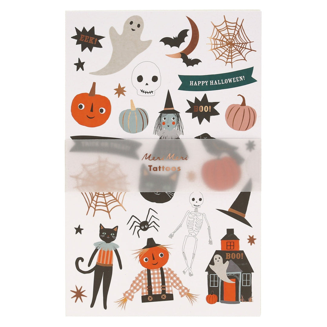 PUMPKIN PATCH TEMPORARY TATTOOS Meri Meri Halloween Party Favors Bonjour Fete - Party Supplies