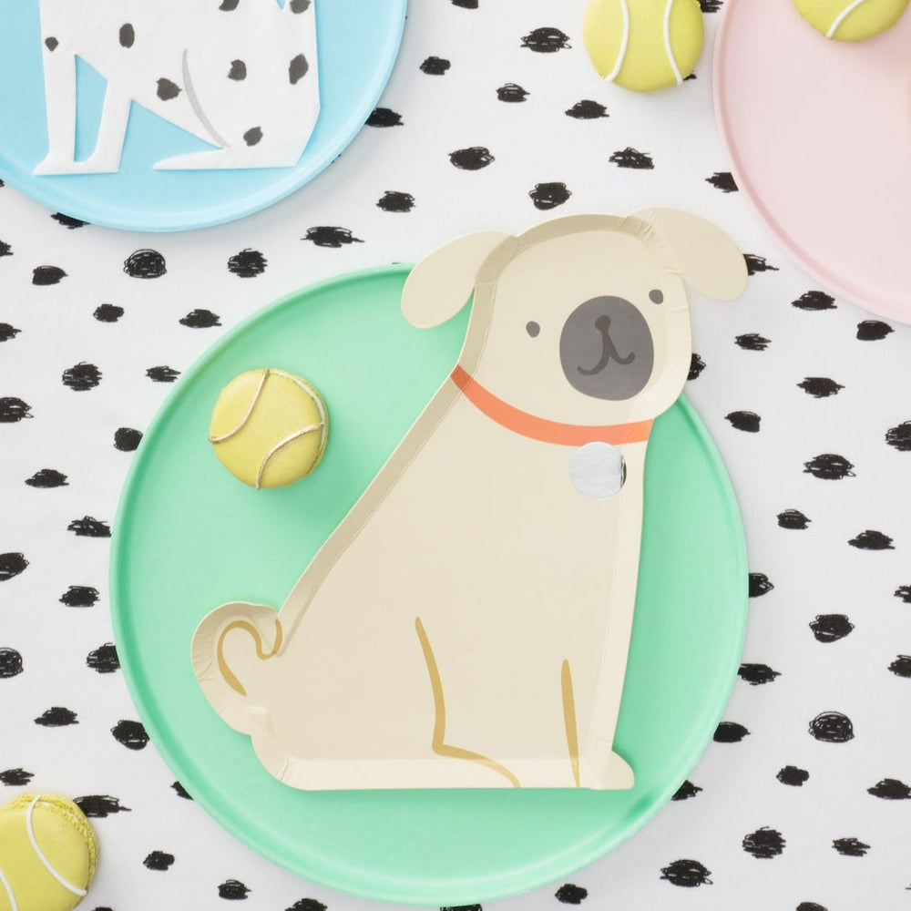 PUG PLATES Meri Meri Plates Bonjour Fete - Party Supplies