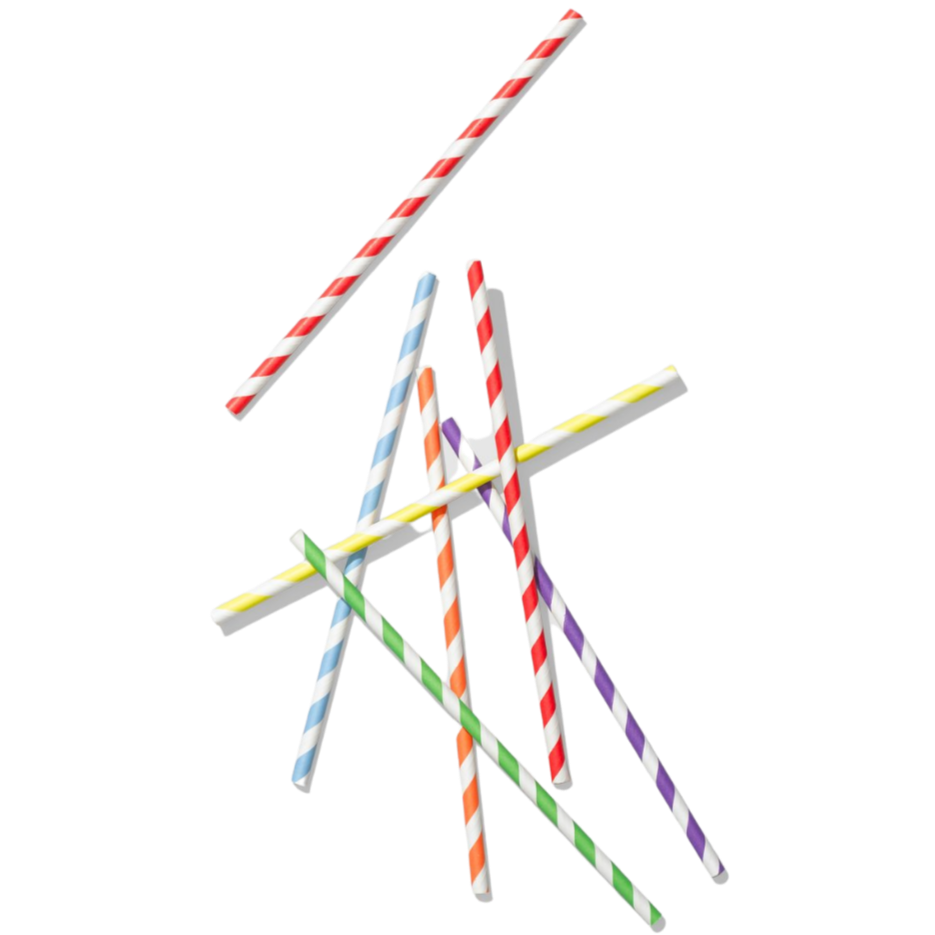 RAINBOW STRIPED PAPER PARTY STRAWS Coterie Party Supplies STRAWS Bonjour Fete - Party Supplies