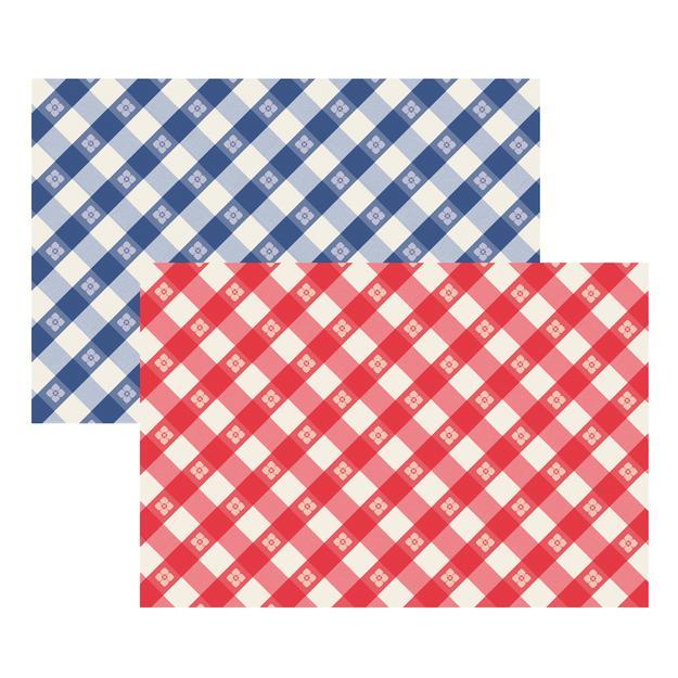 RED / BLUE CHECK PLACEMATS Hester & Cook Placemats Bonjour Fete - Party Supplies