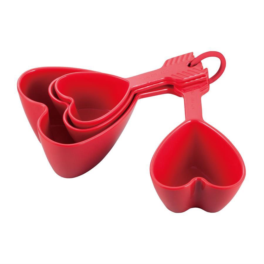 RED HEART MELAMINE MEASURING CUP SET Supreme Housewares Kitchenware Bonjour Fete - Party Supplies