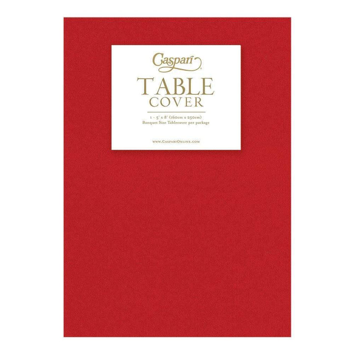 RED PAPER LINEN LIKE TABLE COVER Caspari Table Cover Bonjour Fete - Party Supplies