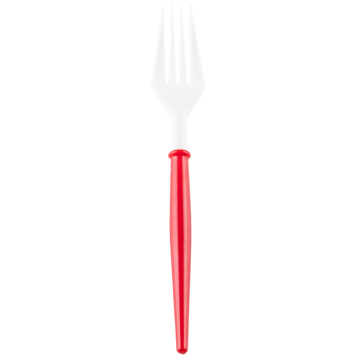 BELLA WHITE AND RED CUTLERY Sophistiplate LLC Cutlery Bonjour Fete - Party Supplies