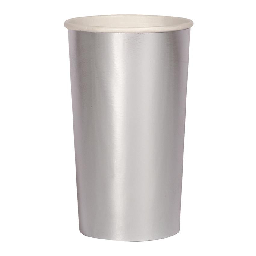 SILVER METALLIC CUPS Meri Meri Cups HIGHBALL - 13 OZ Bonjour Fete - Party Supplies