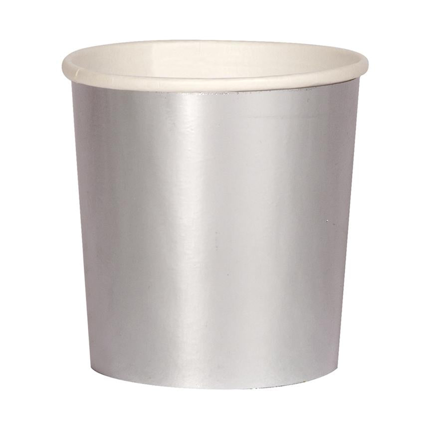 SILVER METALLIC CUPS Meri Meri Cups TUMBLER - 9 OZ Bonjour Fete - Party Supplies