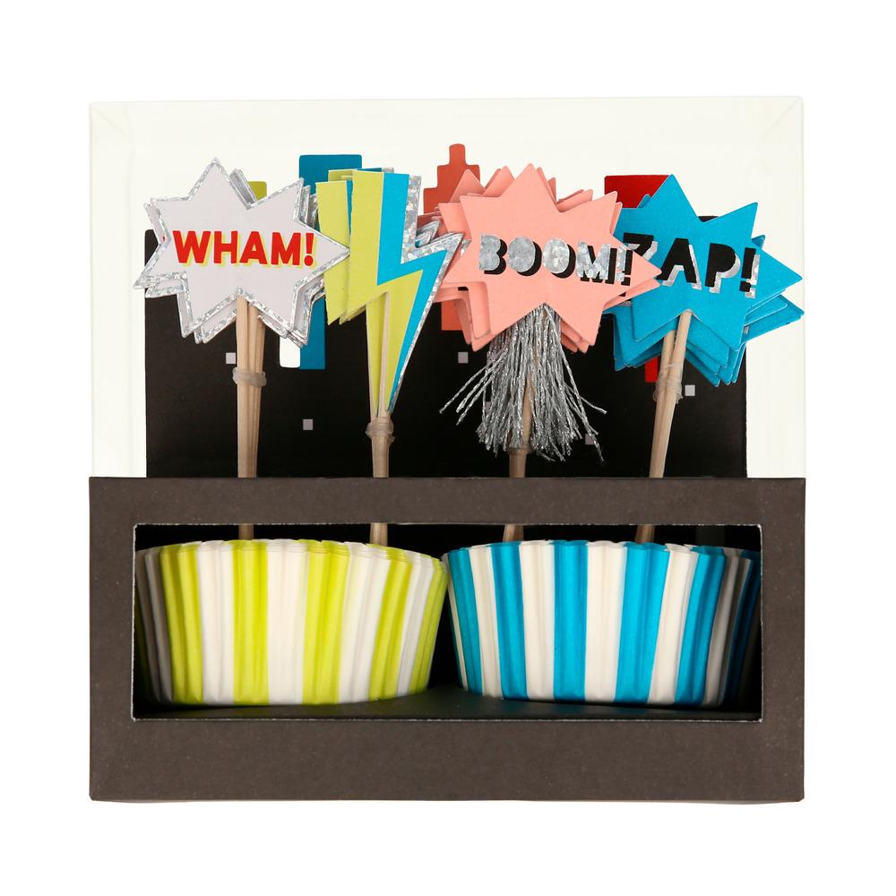 SUPERHERO CUPCAKE KIT Meri Meri Baking Bonjour Fete - Party Supplies