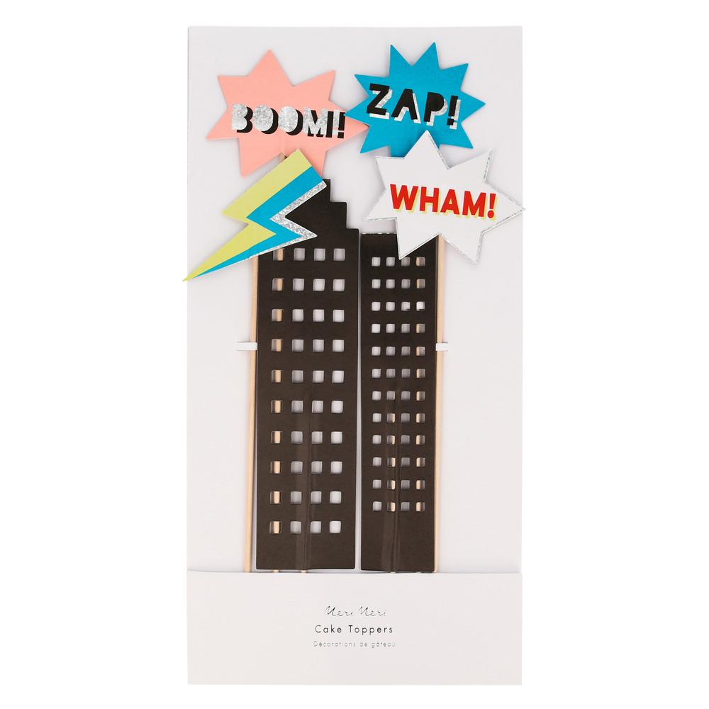 SUPERHERO CAKE TOPPER Meri Meri Cake Topper Bonjour Fete - Party Supplies