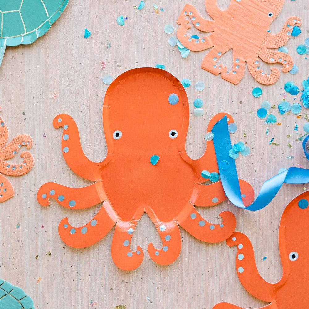 OCTOPUS PLATES Meri Meri Plates Bonjour Fete - Party Supplies