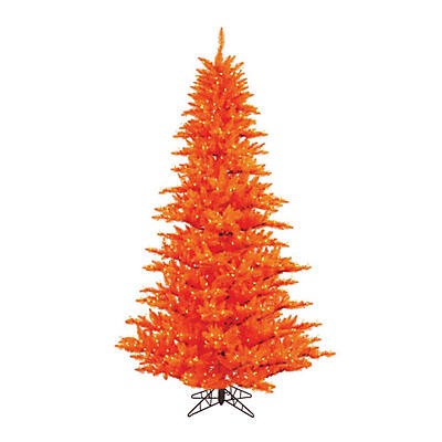 ORANGE FIR TREE WITH LIGHTS Fun Express Halloween Party Decorations Bonjour Fete - Party Supplies