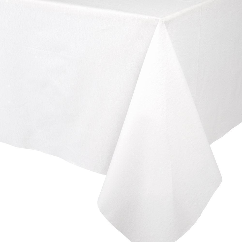 WHITE PAPER LINEN LIKE TABLE COVER Caspari Table Cover Bonjour Fete - Party Supplies