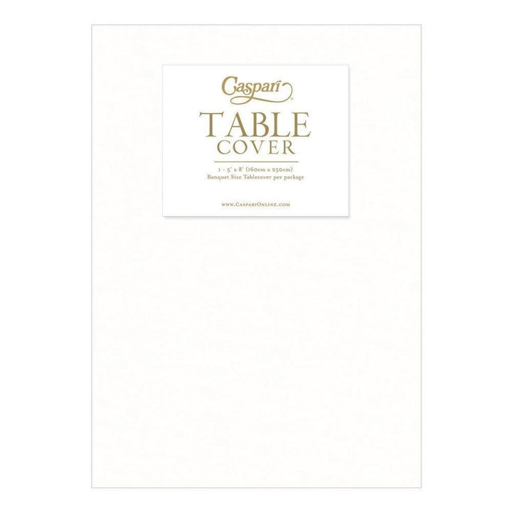 WHITE PAPER LINEN LIKE TABLE COVER Caspari Table Cover Bonjour Fete - Party Supplies