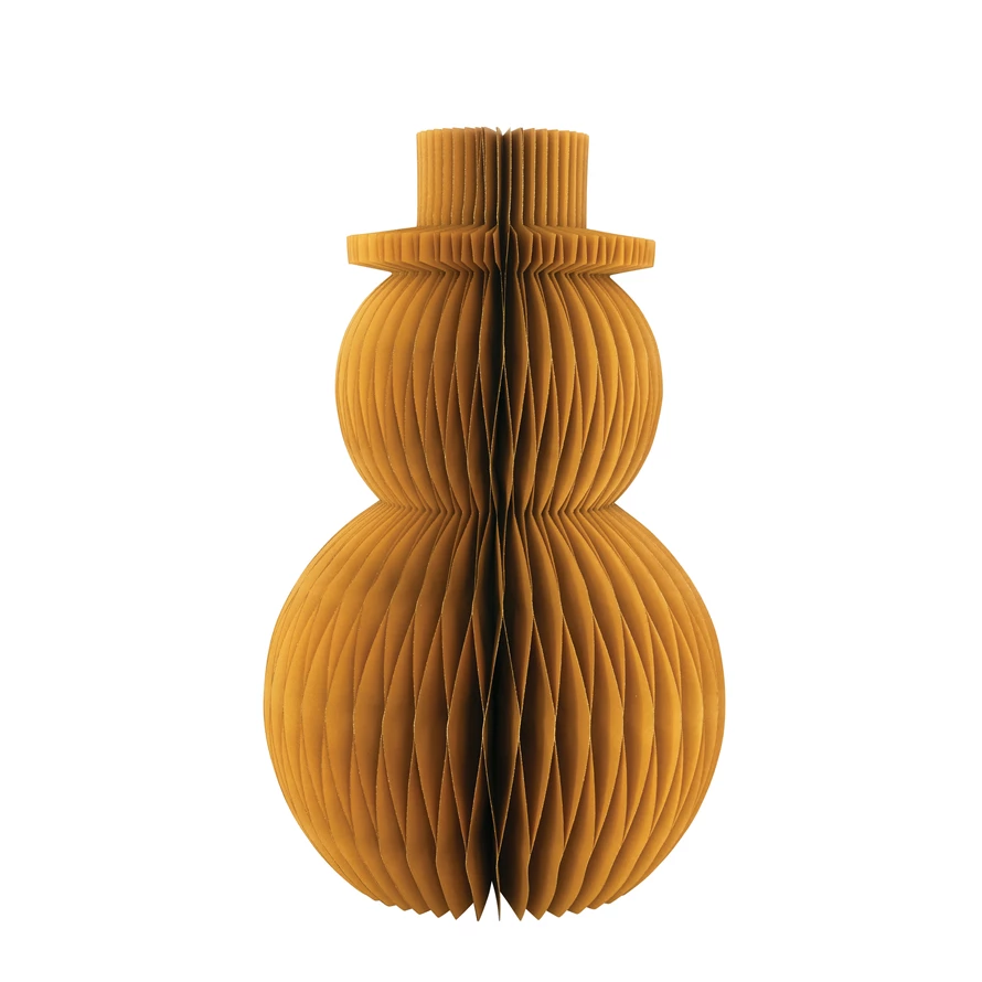 PAPER HONEYCOMB SNOWMAN - MUSTARD COLOR BY CREATIVECO-OP Creative Co-op Bonjour Fete - Party Supplies