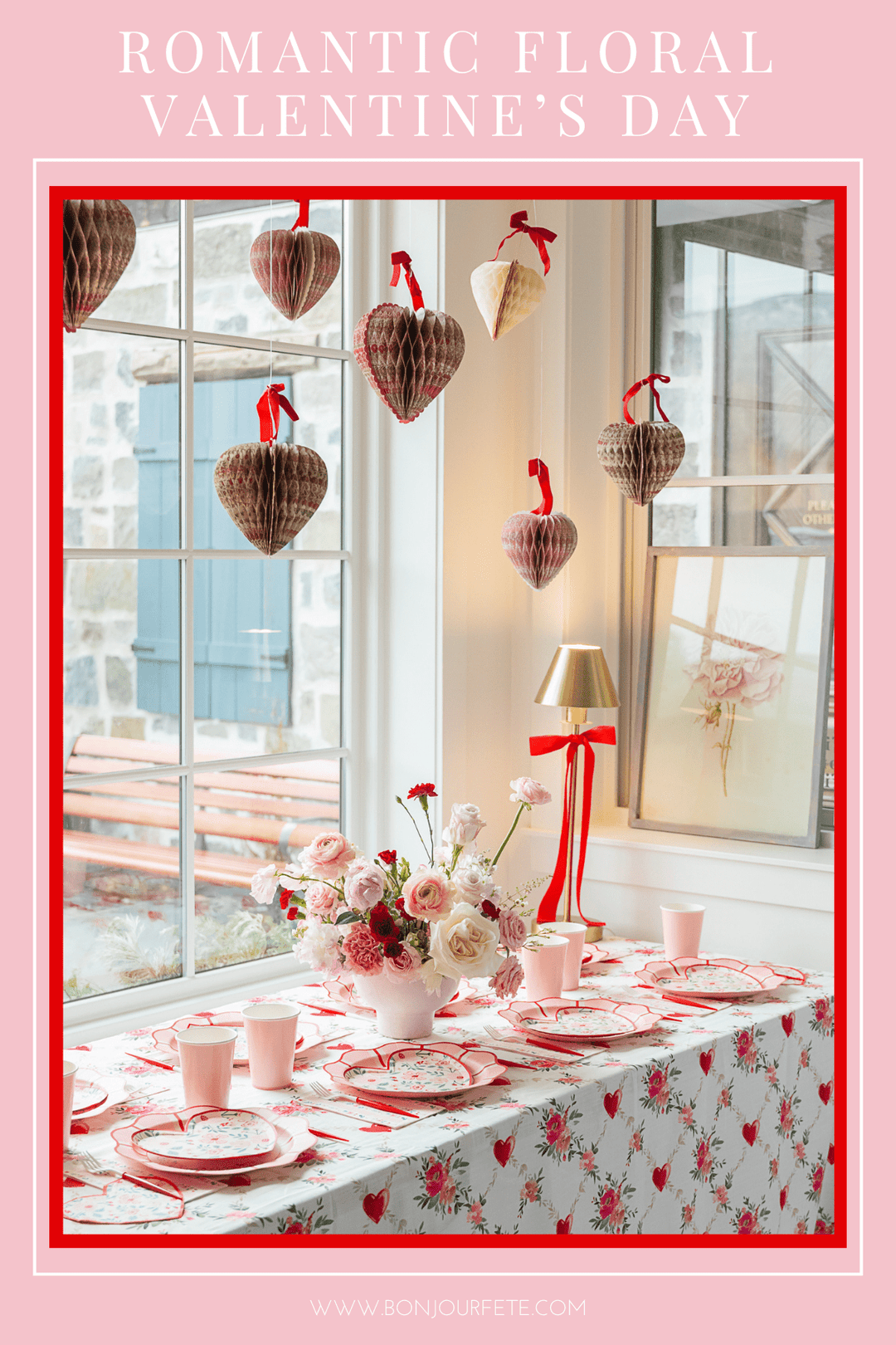 How to Host a Romantic Floral Valentine's Day Party blog post
