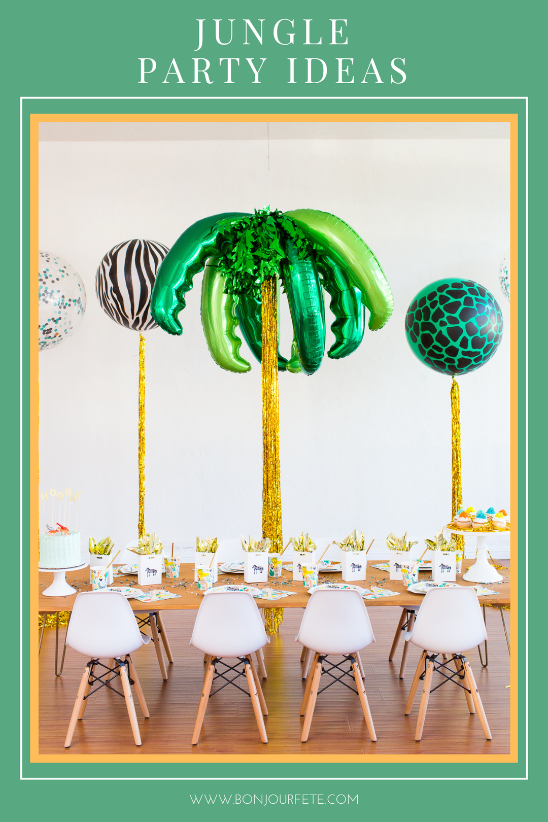 Jungle and safari party decorations and ideas for kids birthday parties
