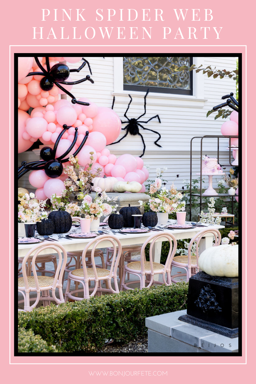 How to Throw a Pink Spider Web Halloween Party blog post
