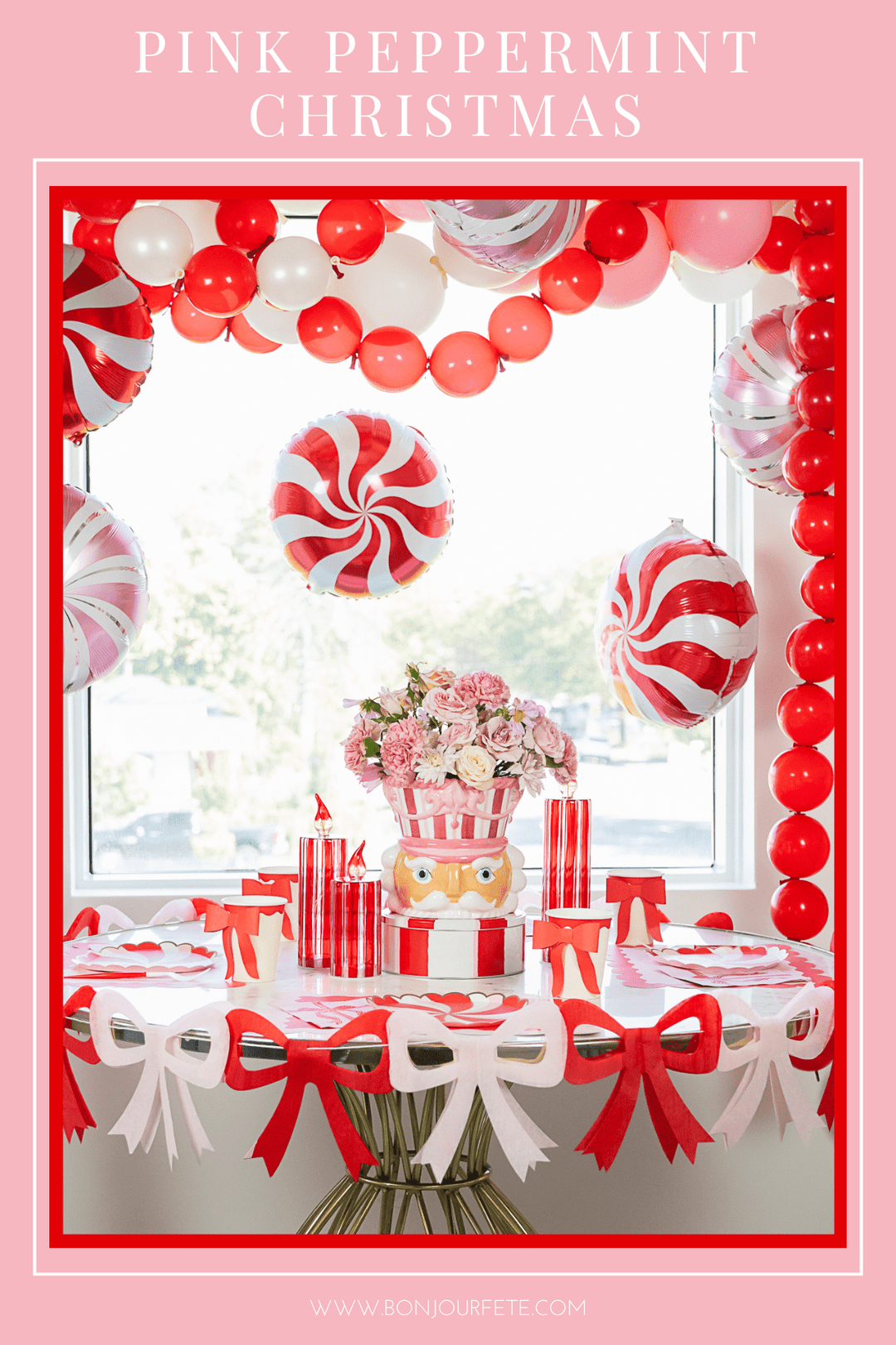 Pink Peppermint Christmas Party Ideas & Decorations blog post