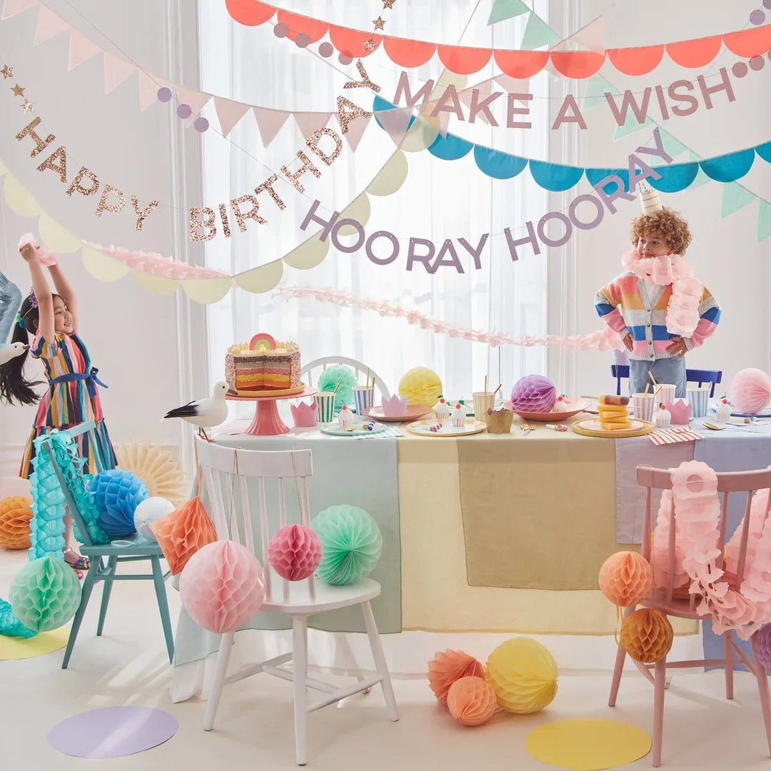 Party Banners and garland decorations for a kids party or adult party