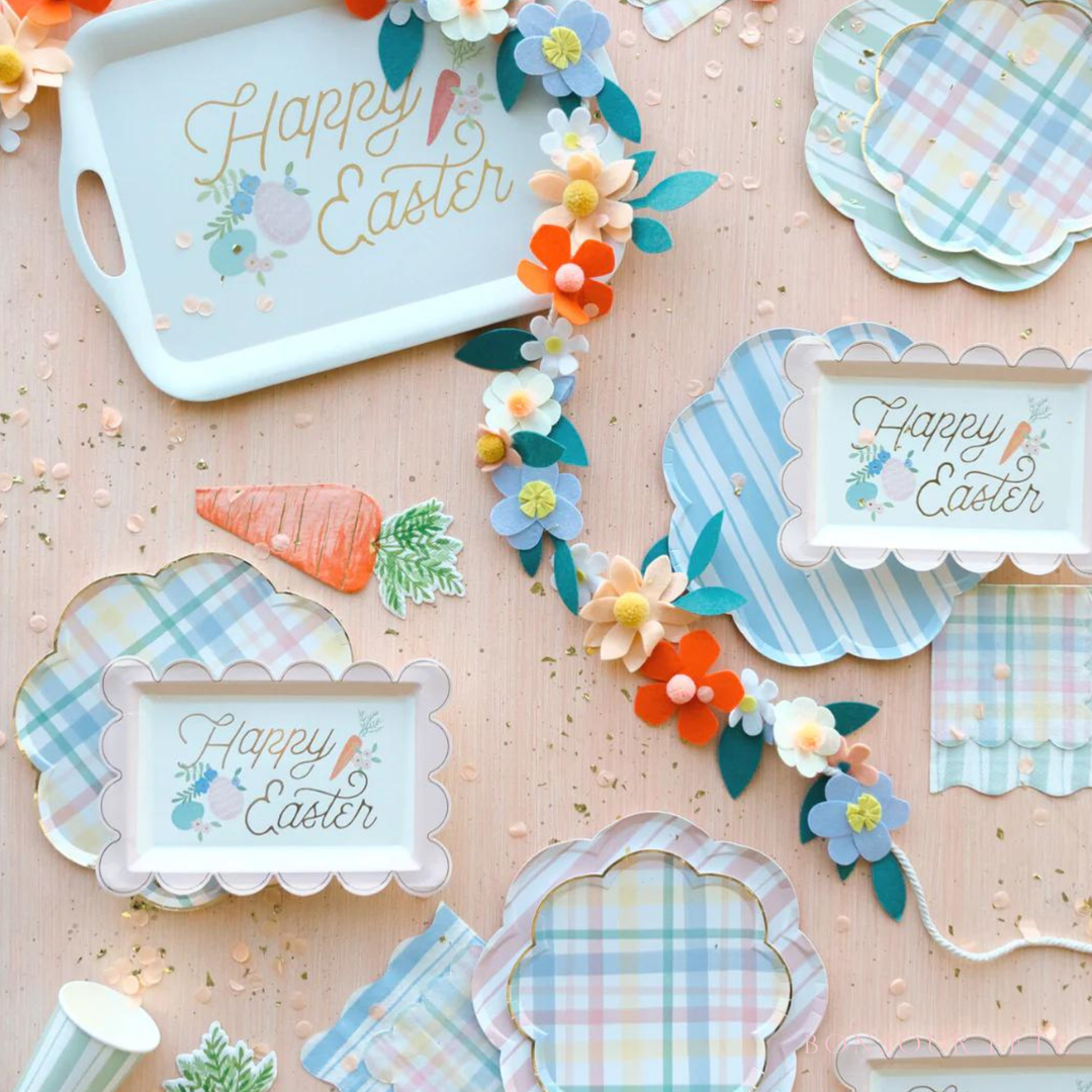 Classic Gingham Spring Plaid Easter Party Supplies Premium